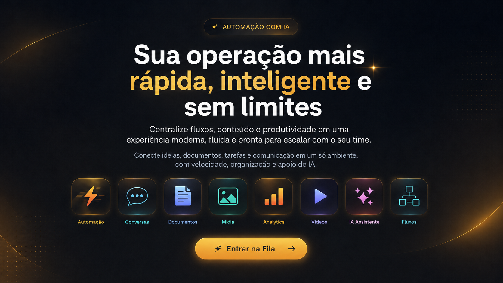 Sua operação mais rápida, inteligente e sem limites: automação, conversas, documentos, mídia, analytics, vídeos, IA assistente e fluxos